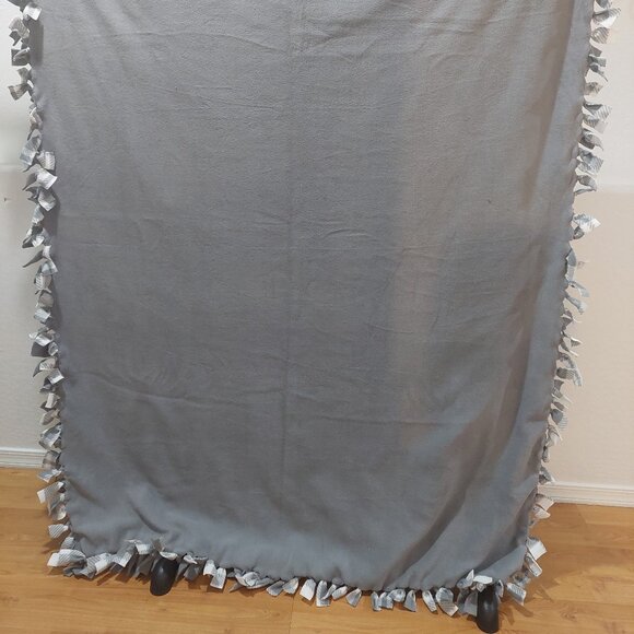 Gray & White Checks Double-Sided Fleece Blanket #8 (48in X 65in L) - Picture 4 of 5